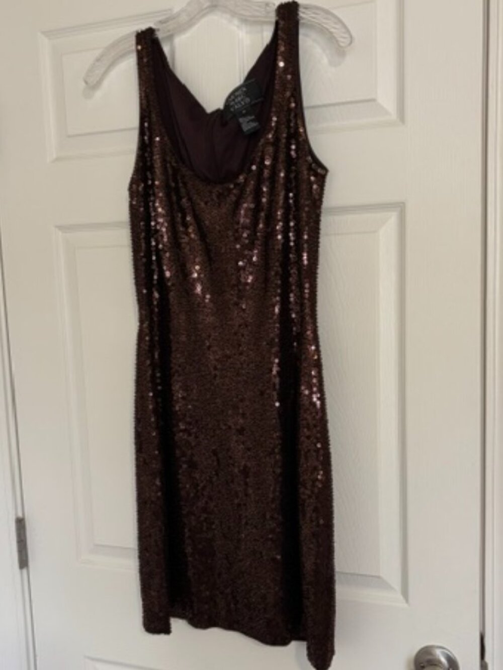 Chocolate Brown Sequin Beaded Dress